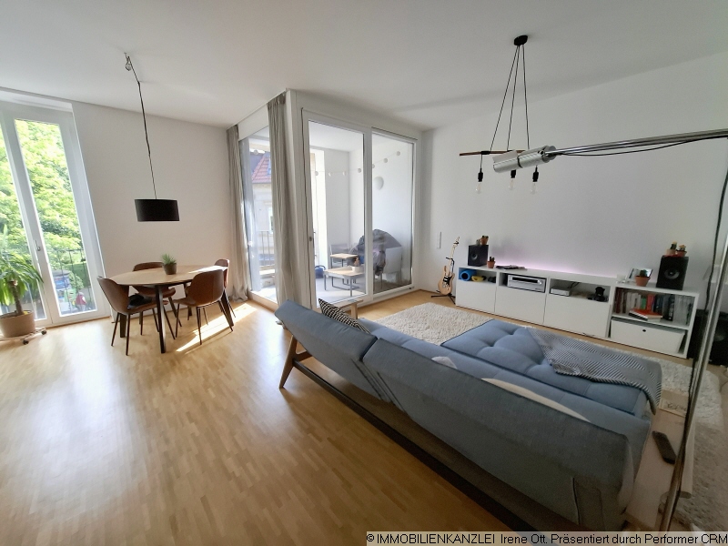 3 Loggia mit Schiebet�re Etagenwohnung Ettlingen